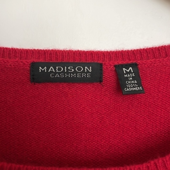 Madison Cashmere Women’s Crewneck Sweater Red M - Picture 3 of 5